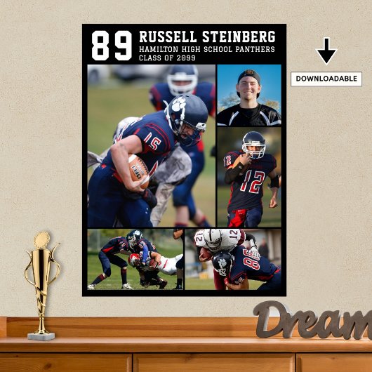 Sport in der Hochschule Senior 5 Foto Collage Grad Poster