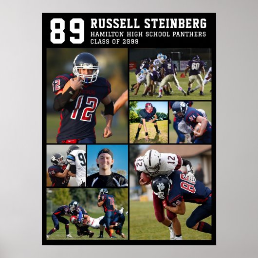 Sport in der Hochschule Senior 8 Foto Collage Grad Poster (Vorne)