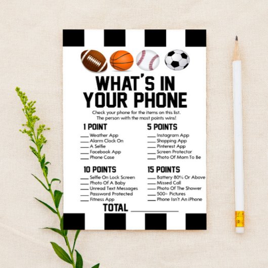Sport in Ihrem Telefon Baby Duschgel Spiel Briefpapier