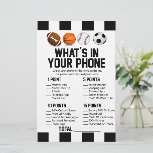 Sport in Ihrem Telefon Baby Duschgel Spiel Briefpapier (Stehend Vorderseite)