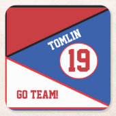 Sport Inspiriert Red & Blue Paper Untersetzer (Vorderseite)