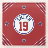 Sport Inspirierter Untersetzer aus Rot und Blau (Vorderseite)