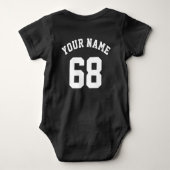 Sport Jersey Individuelle Name und Nummer Backside Baby Strampler (Rückseite)