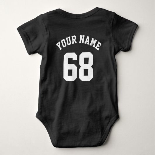 Sport Jersey Individuelle Name und Nummer Backside Baby Strampler (Rückseite)