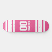 Sport Jersey mit Name und Nummer - Rosa Weiß Skateboard (Horizontal)