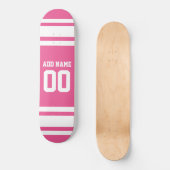 Sport Jersey mit Name und Nummer - Rosa Weiß Skateboard (Vorderseite)