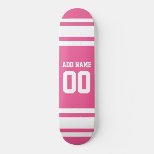 Sport Jersey mit Name und Nummer - Rosa Weiß Skateboard (Vorderseite)