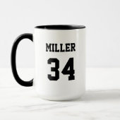 Sport Jersey Schwarz und Weiß Moderne Custom Tasse (Links)
