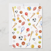 Sport Kids Moderne Geburtstagsparty Einladung (Rückseite)