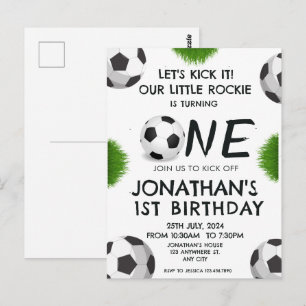 Sport Kinder Fußball 1. Geburtstagsfeier Postkarte