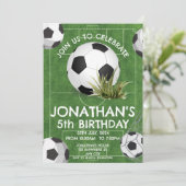 Sport Kinder Fußball Geburtstagsparty Einladung (Stehend Vorderseite)