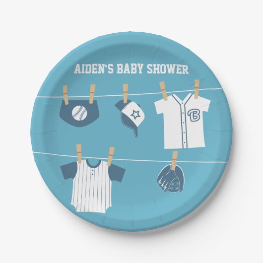 Sport-Kleidungs-Baseball-Babyparty-Versorgungen Pappteller (Vorderseite)