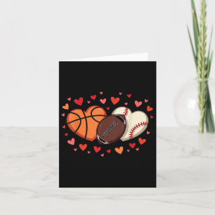 Sport Liebe Herz Fußball Basketball Valentinstag Karte