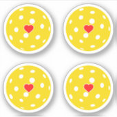 Sport Liebe Pickleball Gelbe Bälle Herzpack Aufkleber (Vorderseite)