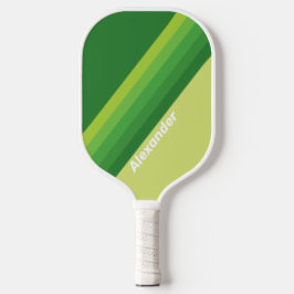 Sport Lily Pad Green Stripes with Name Pickleball Schläger