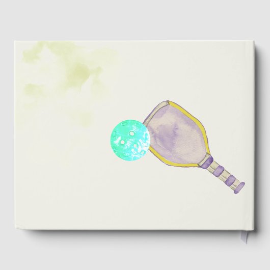 Sport Lover Wasserfarbe Pickleball Themed Bridal Gästebuch (Rückseite)