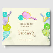 Sport Lover Wasserfarbe Pickleball Themed Bridal Gästebuch (Vorderseite)