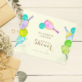 Sport Lover Wasserfarbe Pickleball Themed Bridal Gästebuch