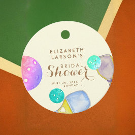 Sport Lover Wasserfarbe Pickleball Themed Bridal Geschenkanhänger