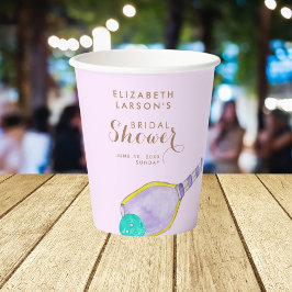 Sport Lover Wasserfarbe Pickleball Themed Bridal Pappbecher