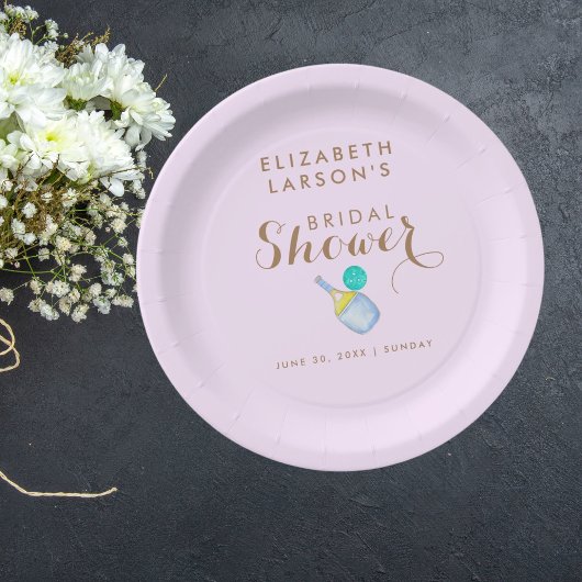 Sport Lover Wasserfarbe Pickleball Themed Bridal Pappteller