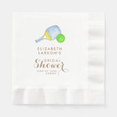 Sport Lover Wasserfarbe Pickleball Themed Bridal Serviette (Vorderseite)