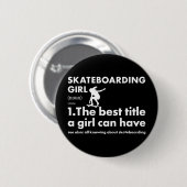 Sport Mädchen Definition Skateboarding Button (Vorne & Hinten)