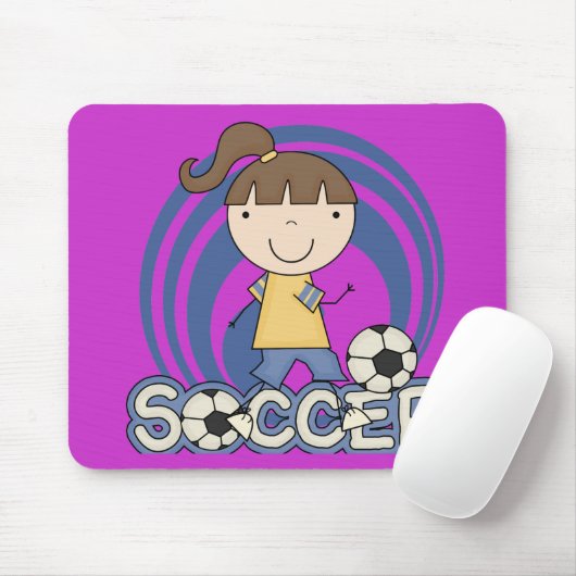 Sport-Mädchen - Fußball-T - Shirts und Geschenke Mousepad (Mit Mouse)