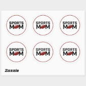Sport Mama Football Design Runder Aufkleber (Blatt)