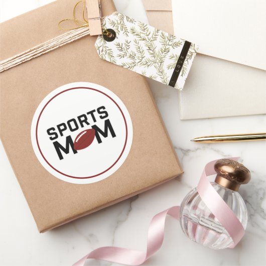 Sport Mama Football Design Runder Aufkleber (Schenken)