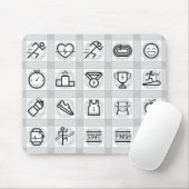Sport, Marathon, Icons Mousepad (Mit Mouse)