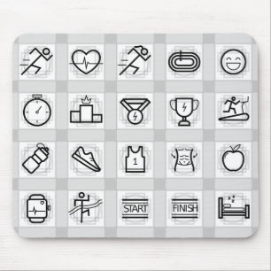 Sport, Marathon, Icons Mousepad