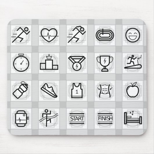 Sport, Marathon, Icons Mousepad (Vorne)