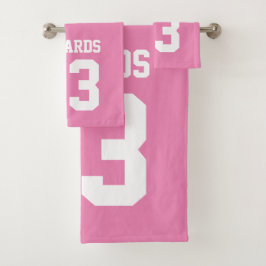 Sport mit Name Badehandtuch Set