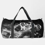 Sport Monogram, Black and White Football Duffle Bag (Vorderseite)