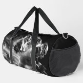 Sport Monogram, Black and White Football Duffle Bag (Rechte Ecke)