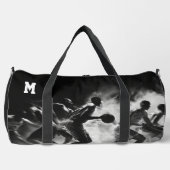 Sport Monogram, Schwarz-Weiß, Basketball Duffle Bag (Vorderseite)
