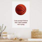 Sport Motivierend Zitat Basketball-Poster Poster (Küche)