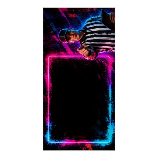 Sport-Neon-Tafel Poster (Vorderseite)