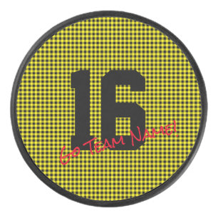 Sport NUMMER Black Gold GO TEAM NAME! Spaß Eishockey Puck