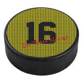 Sport NUMMER Black Gold GO TEAM NAME! Spaß Eishockey Puck (3/4)