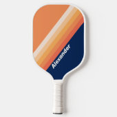 Sport Ocean Sun Fall Streifen mit Namen Pickleball Schläger (Rückseite)