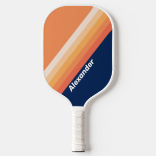 Sport Ocean Sun Fall Streifen mit Namen Pickleball Schläger