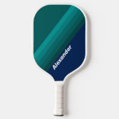 Sport Ocean Tide Stripes with Name Pickleball Schläger (Rückseite)