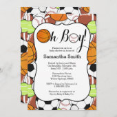 Sport Oh Junge!Babyparty Einladung (Vorne/Hinten)