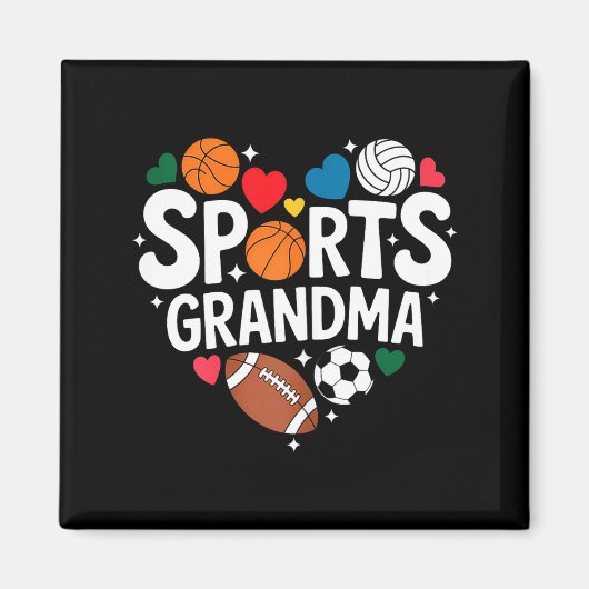 Sport-Oma Athletische Enkelkinder Großmutter  Magnet (Vorne)