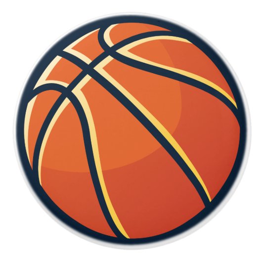 Sport Orange Basketball Bedroom Dresser Keramikknauf (Vorderseite)