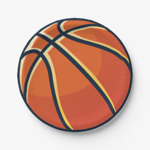 Sport Orange Basketball Geburtstagsfeier Pappteller