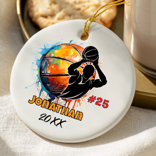 Sport Orange Grafik Basketball-Mannschaftsspieler Keramik Ornament