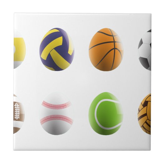 Sport-Oster-Eier Fliese (Vorderseite)